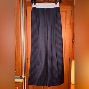 Alexander Wang Navy Pinstripe Dress Sweat Pants